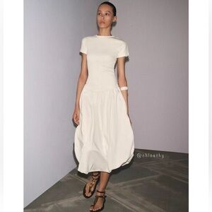 Zara BALLOON COMBINATION DRESS